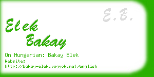 elek bakay business card